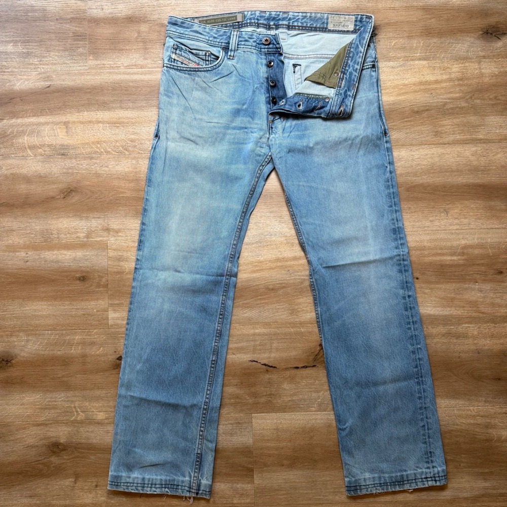 Diesel Safado Jeans Mens 31x29 Light Blue Slim Straight Denim Streetwear 0815A